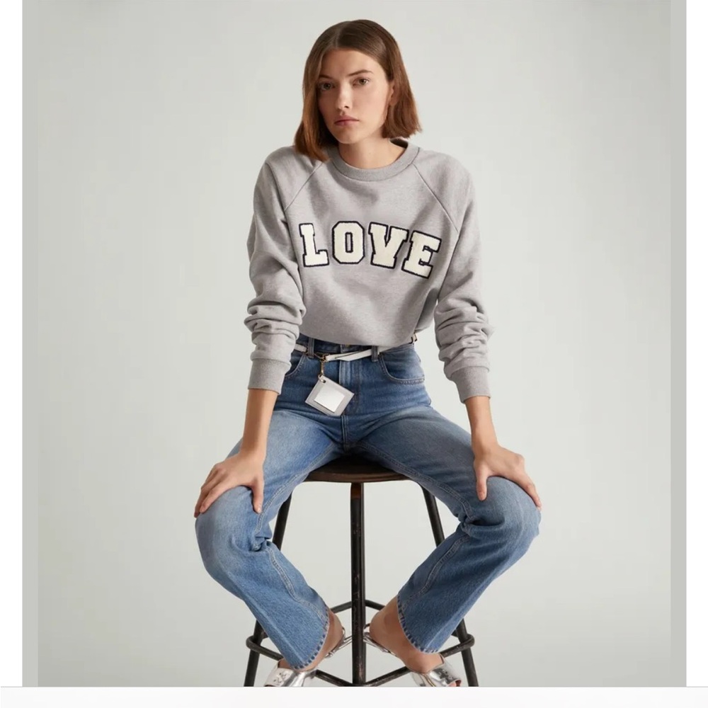 Tory Burch Gray Love Sweatshirt